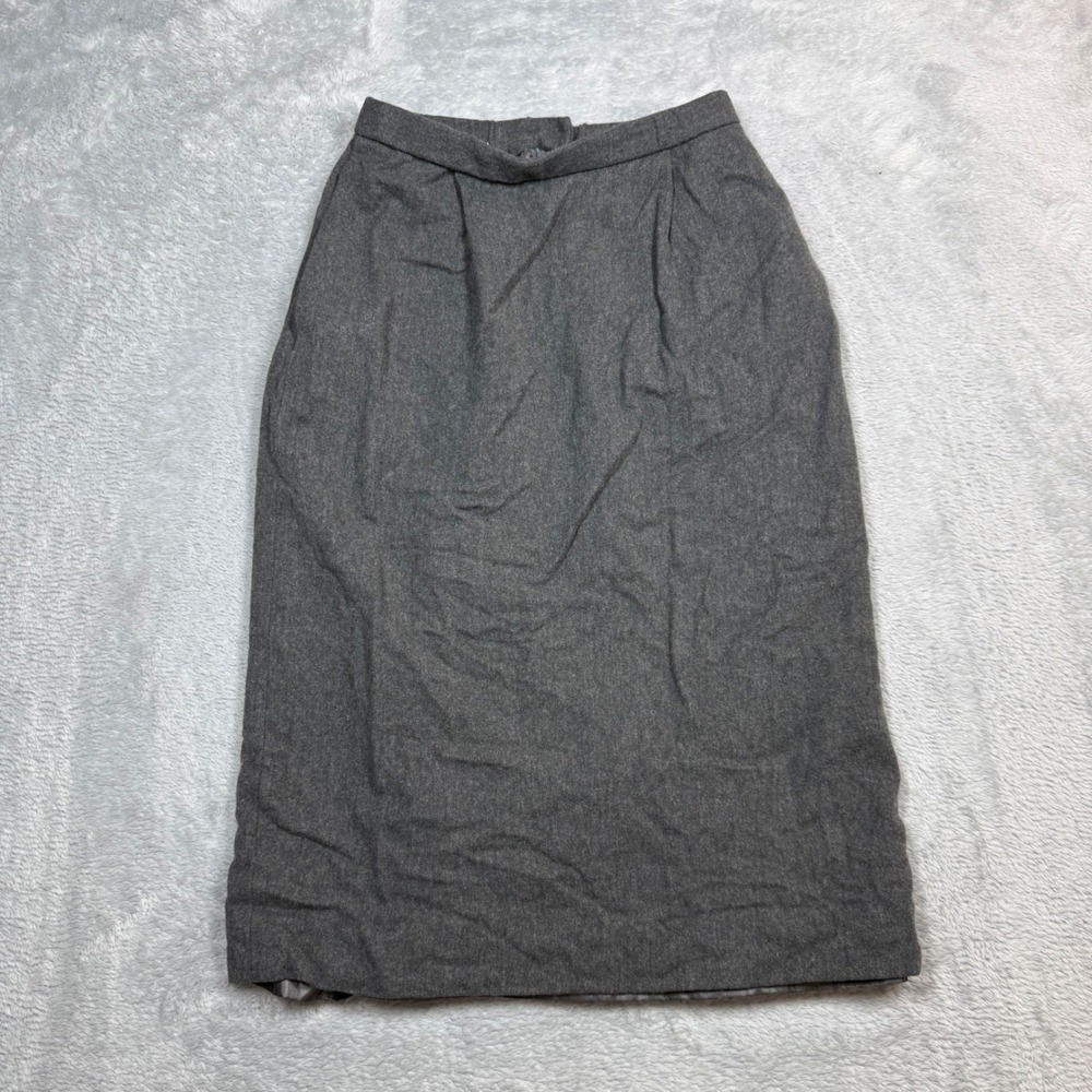 Vintage Pendleton Pencil Skirt Women 4P Grey Wool Midi Career Office 90s